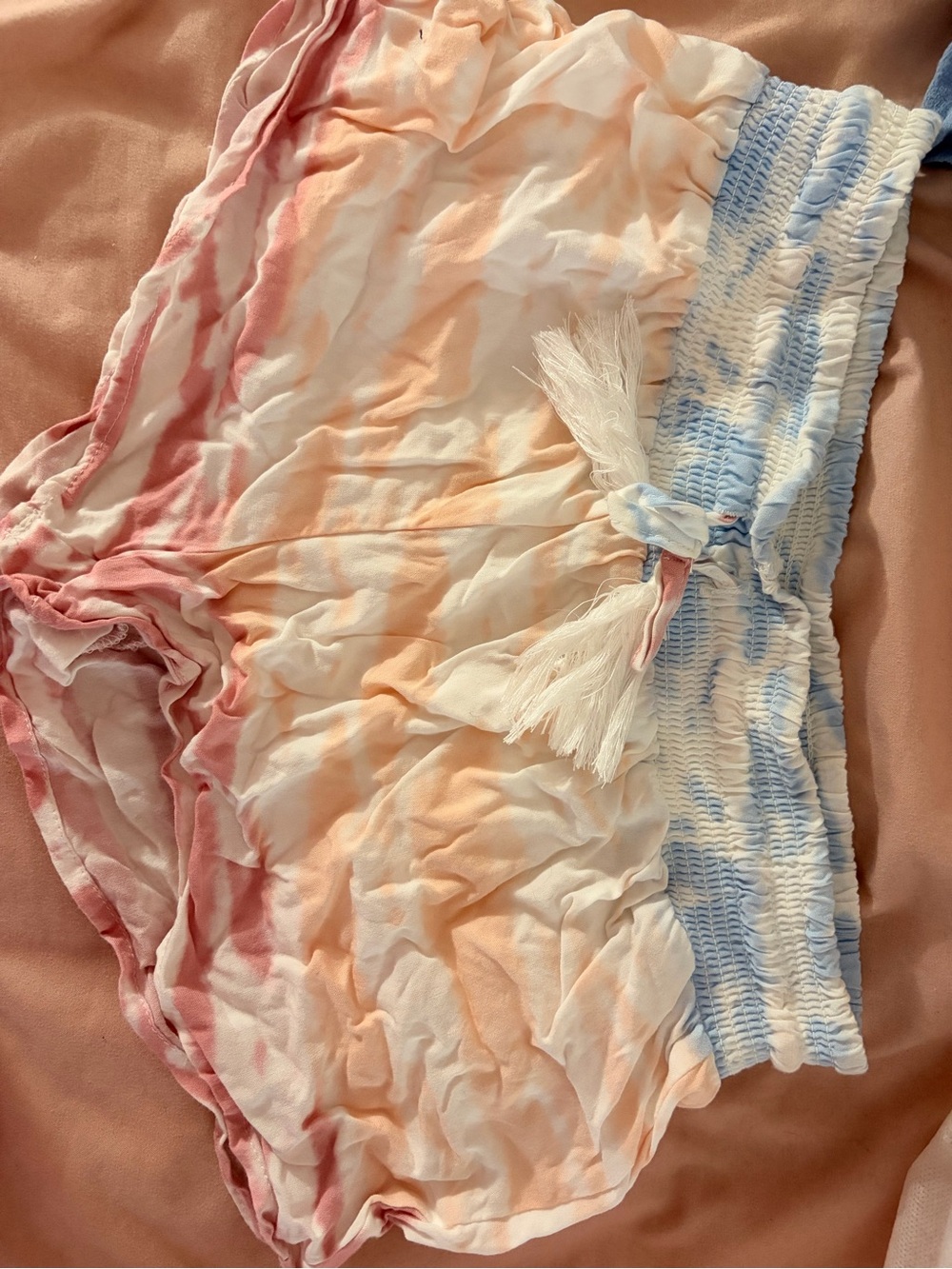 Ocean Drive Blue & White Smocked Lounge Shorts